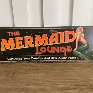 The Mermaid Lounge Metal Wall Hanging